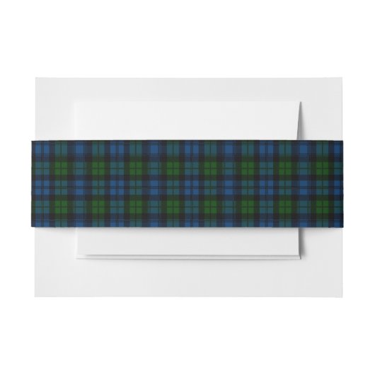Campbell Schotse Tartan Belly Band Uitnodigingen Wikkel (Voorkant Voorbeeld)