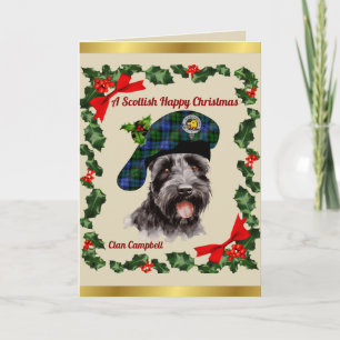 Campbell Scottie Dog gepersonaliseerde Xmas Kaart