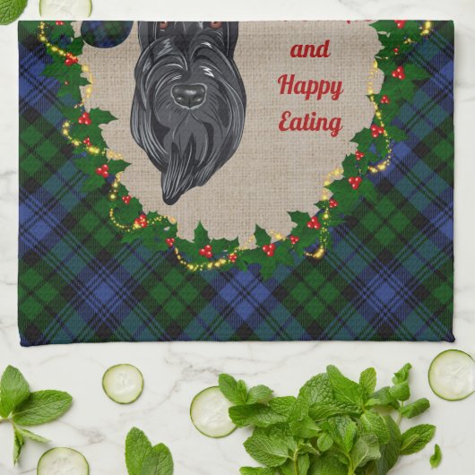 Campbell Scottie Dog kerstkeukenhanddoek Theedoek (Gevouwen)