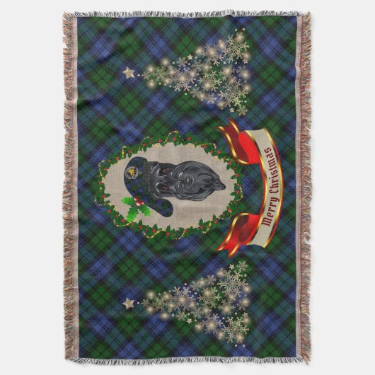 Campbell Scottie Dog Kerstmis Deken (Voorkant Verticaal)