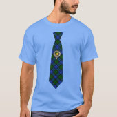 Campbell Scottish Badge & Tartan Necktie  T-shirt (Voorkant)