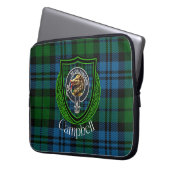 Campbell Scottish Clan Tartan and Crest Laptop Sleeve (Voorkant Links)