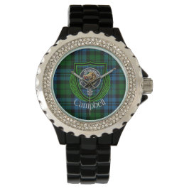 Campbell Scottish Clan Tartan & Crest Horloge
