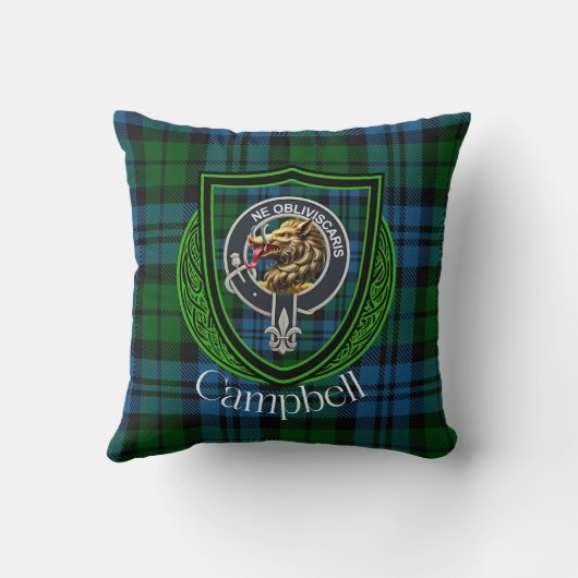 Campbell Scottish Clan Tartan & Crest Kussen (Achterkant)