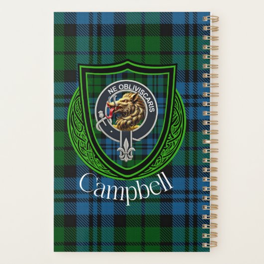 Campbell Scottish Clan Tartan & Crest Planner (Achterkant)