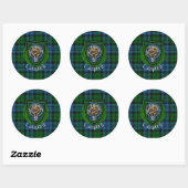 Campbell Scottish Clan Tartan & Crest Ronde Sticker (Vel)