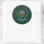 Campbell Scottish Clan Tartan & Crest Ronde Sticker (Tas)