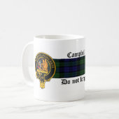 Campbell Scottish crest and Tartan mok (Voorkant links)