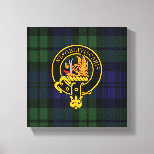 Campbell Scottish Crest en Tartan Canvas print