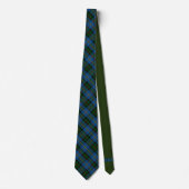 Campbell Scottish Tartan & Green Monogram Stropdas (Voorkant)