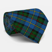 Campbell Scottish Tartan & Green Monogram Stropdas (Opgerold)