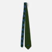 Campbell Scottish Tartan & Green Monogram Stropdas (Achterkant)