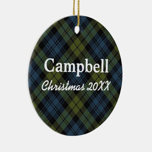 Campbell Scottish Tartan Keramisch Ornament (Rechts)