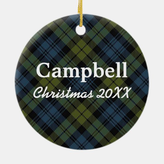 Campbell Scottish Tartan Keramisch Ornament (Achterkant)