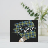 Campbell Scottish Tartan Paint Brush Briefkaart (Staand voorkant)