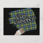 Campbell Scottish Tartan Paint Brush Briefkaart (Voorkant)