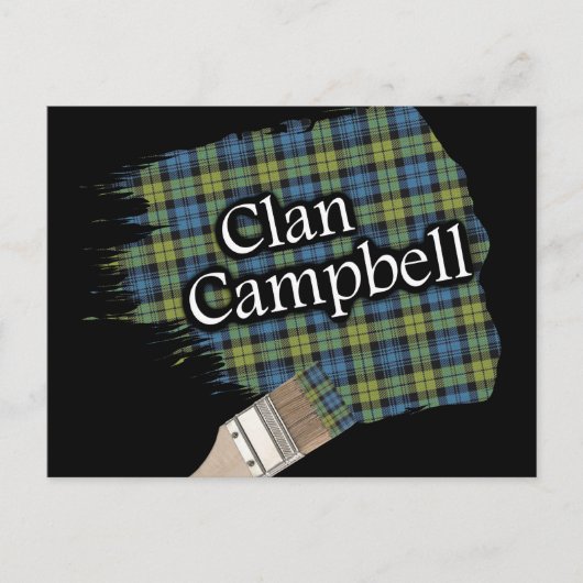 Campbell Scottish Tartan Paint Brush Briefkaart (Voorkant)