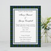 Campbell Scottish Wedding Invitation Kaart (Staand voorkant)