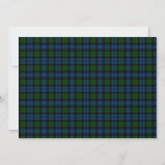 Campbell Scottish Wedding Invitation Kaart (Achterkant)