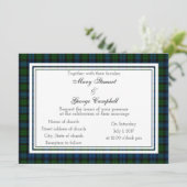 Campbell Scottish Wedding Invitation Kaart (Staand voorkant)