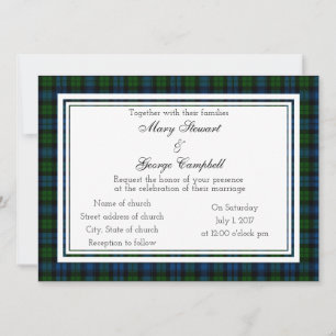 Campbell Scottish Wedding Invitation Kaart