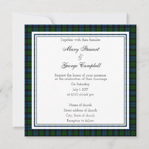 Campbell Scottish Wedding Square Uitnodiging
