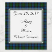 Campbell Scottish Wedding Wine Label Wijn Etiket (Enkel label)