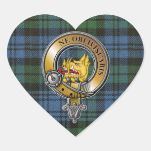 Campbell Tartan & Badge Hart Sticker