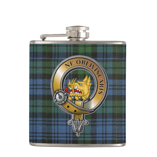 Campbell Tartan & Badge Heupfles (Voorkant)