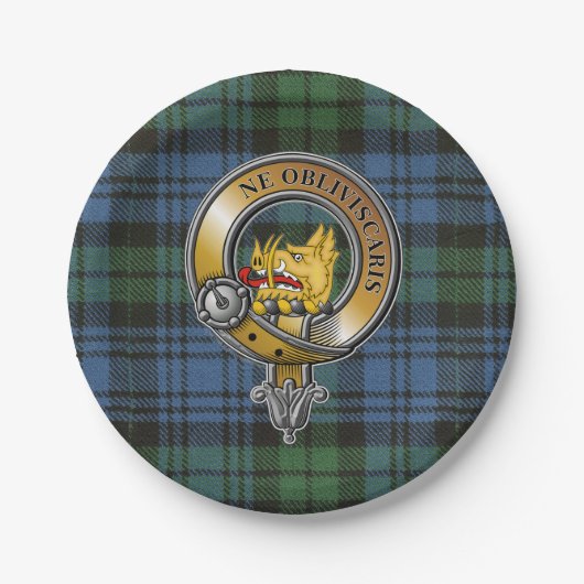Campbell Tartan & Badge Papieren Bordje (Voorkant)