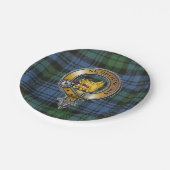 Campbell Tartan & Badge Papieren Bordje (Gekanteld)