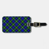 Campbell tartan blue green plaid bagagelabel (Voorkant horizontaal)