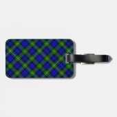 Campbell tartan blue green plaid bagagelabel (Achterkant horizontaal)