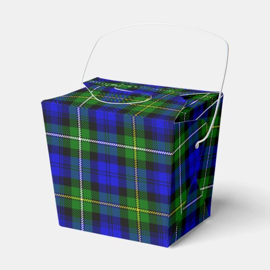 Campbell tartan blue green plaid bedankdoosjes (Voorkant Zijde)