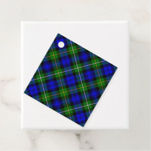 Campbell tartan blue green plaid bedankjes labels