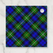 Campbell tartan blue green plaid bedankjes labels (Achterkant)