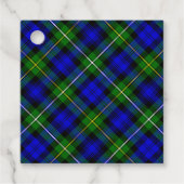 Campbell tartan blue green plaid bedankjes labels (Voorkant)