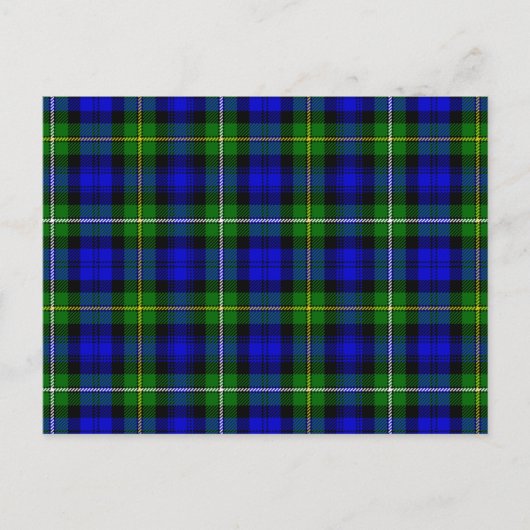 Campbell tartan blue green plaid briefkaart (Voorkant)