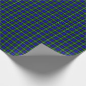Campbell tartan blue green plaid cadeaupapier (Hoek)