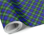Campbell tartan blue green plaid cadeaupapier (Rol Hoek)