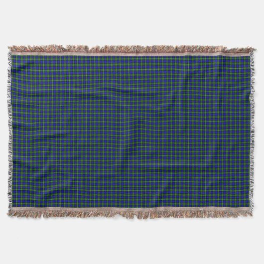 Campbell tartan blue green plaid deken (Voorkant)