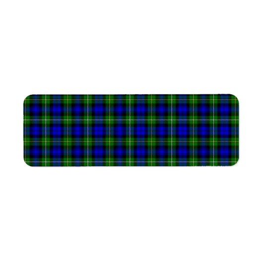 Campbell tartan blue green plaid etiket (Voorkant)