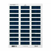 Campbell tartan blue green plaid etiket (Full Sheet)