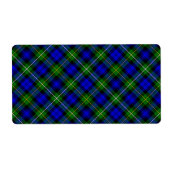 Campbell tartan blue green plaid etiket (Voorkant)