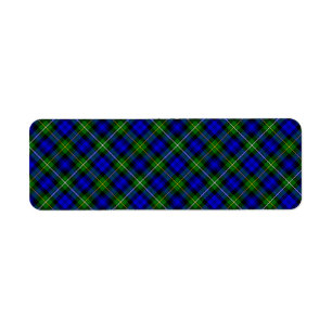 Campbell tartan blue green plaid etiket