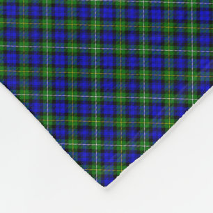Campbell tartan blue green plaid fleece deken
