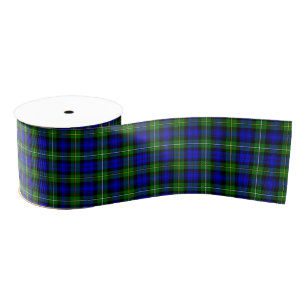 Campbell tartan blue green plaid grosgrain lint