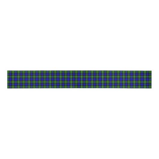 Campbell tartan blue green plaid grosgrain lint (Voorkant)