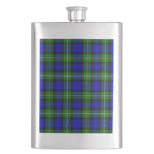 Campbell tartan blue green plaid heupfles