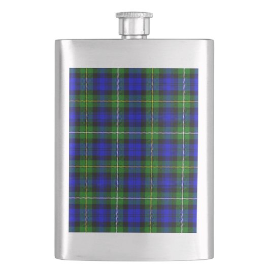 Campbell tartan blue green plaid heupfles (Voorkant)